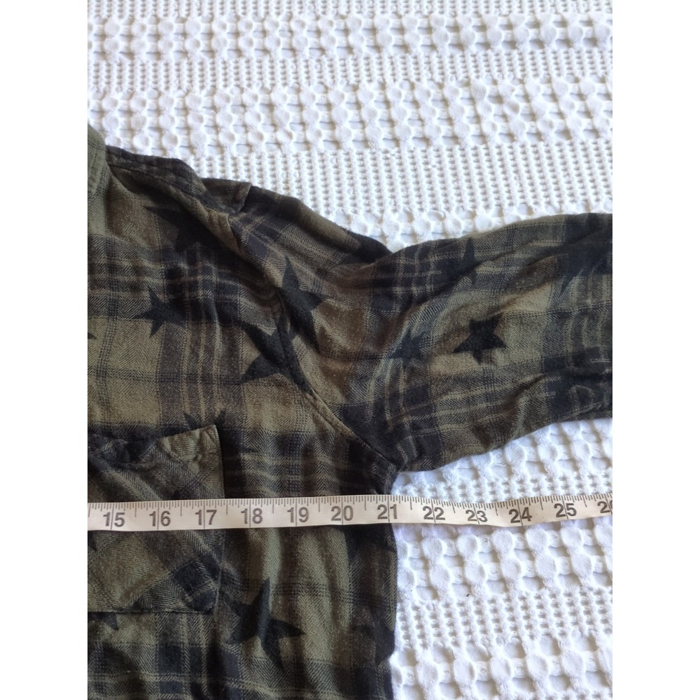 Rails Hunter Olive Jet Stars Flannel Sz Large Button Up Green Black Long Sleeve - Picture 5 of 10